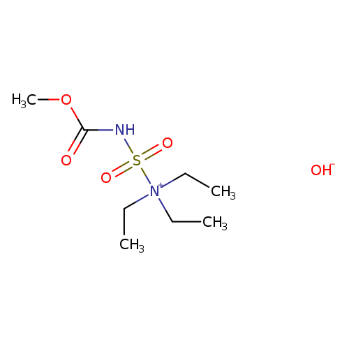 COC(=O)NS(=O)(=O)[N+](CC)(CC)CC.[OH-]