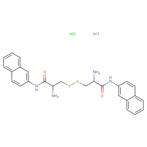O=C(C(CSSCC(C(=O)Nc1ccc2c(c1)cccc2)N)N)Nc1ccc2c(c1)cccc2.Cl.Cl
