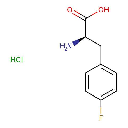 N[C@@H](C(=O)O)Cc1ccc(cc1)F.Cl