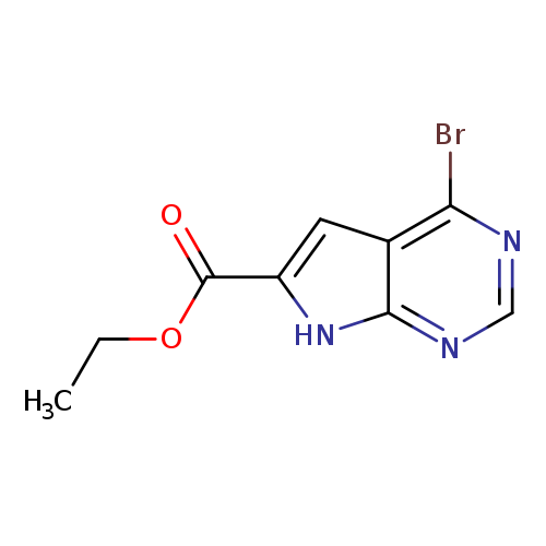 CCOC(=O)c1cc2c([nH]1)ncnc2Br