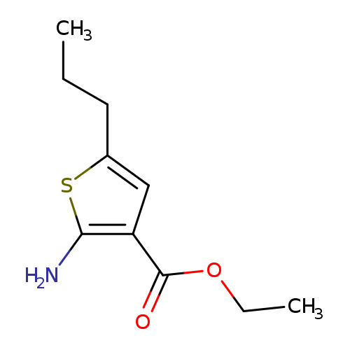 CCOC(=O)c1cc(sc1N)CCC