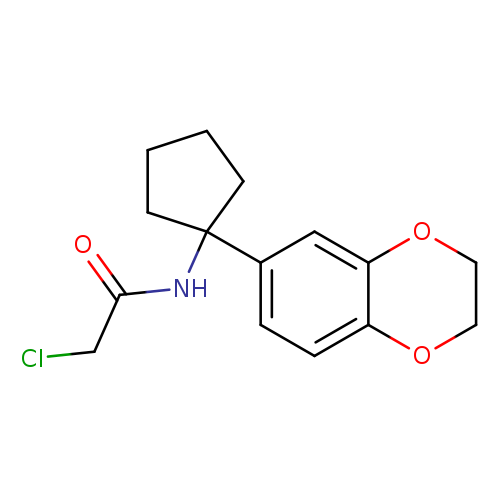 ClCC(=O)NC1(CCCC1)c1ccc2c(c1)OCCO2