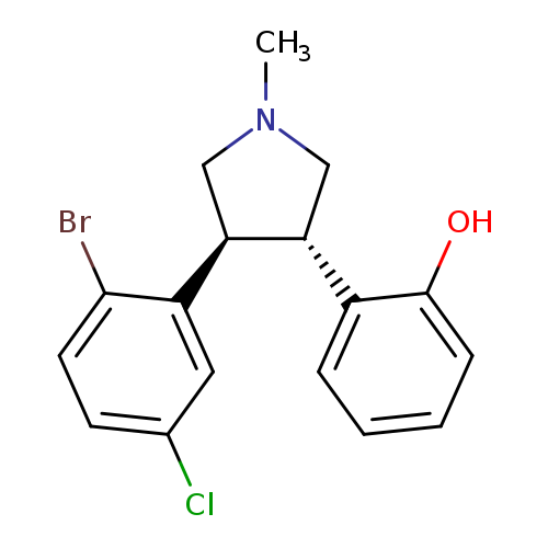 Clc1ccc(c(c1)[C@H]1CN(C[C@@H]1c1ccccc1O)C)Br