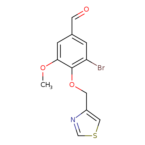 O=Cc1cc(Br)c(c(c1)OC)OCc1ncsc1