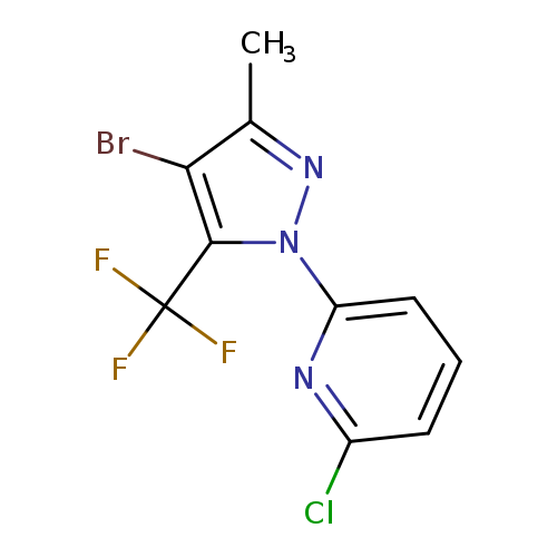 Clc1cccc(n1)n1nc(c(c1C(F)(F)F)Br)C