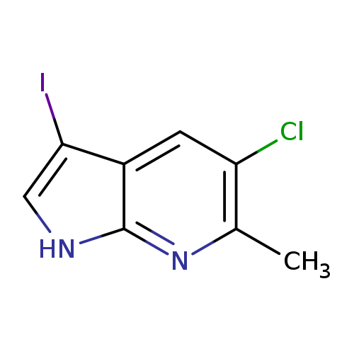 Cc1nc2[nH]cc(c2cc1Cl)I