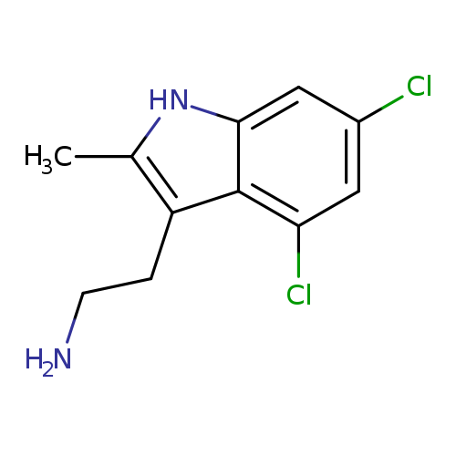 NCCc1c(C)[nH]c2c1c(Cl)cc(c2)Cl