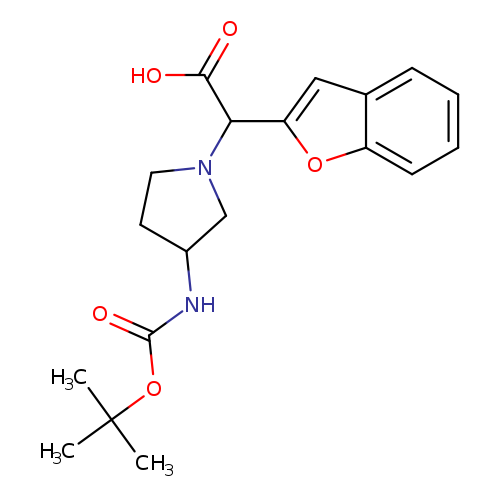 O=C(OC(C)(C)C)NC1CCN(C1)C(c1cc2c(o1)cccc2)C(=O)O