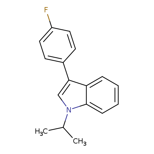 Fc1ccc(cc1)c1cn(c2c1cccc2)C(C)C