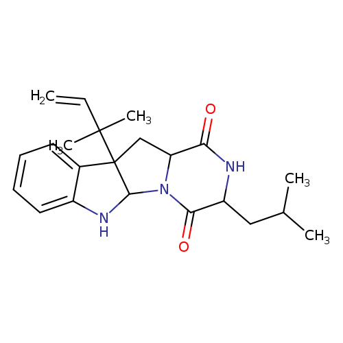 C=CC(C12CC3N(C1Nc1c2cccc1)C(=O)C(NC3=O)CC(C)C)(C)C