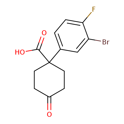 O=C1CCC(CC1)(C(=O)O)c1ccc(c(c1)Br)F