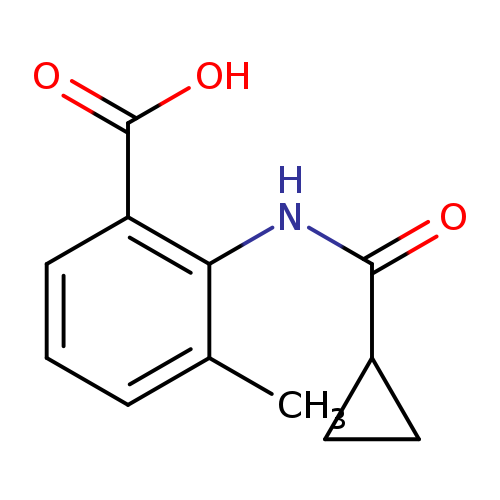 O=C(C1CC1)Nc1c(C)cccc1C(=O)O