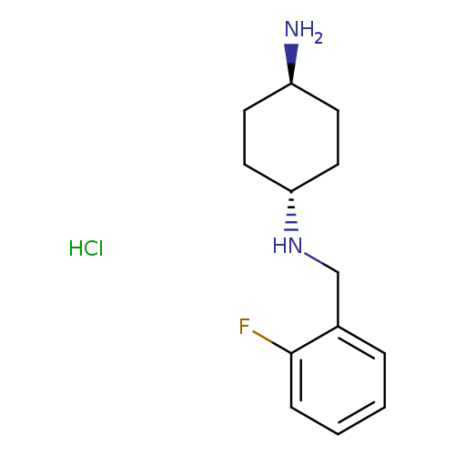 N[C@@H]1CC[C@H](CC1)NCc1ccccc1F.Cl
