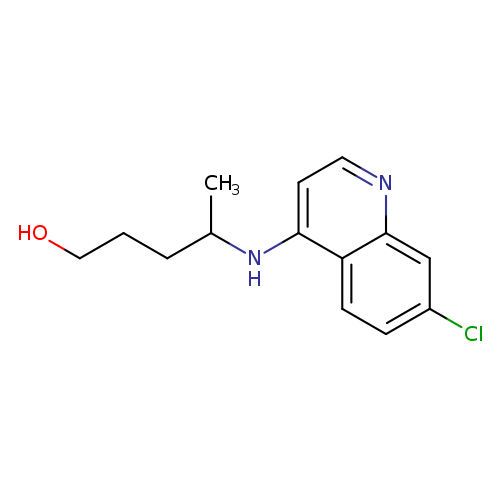 OCCCC(Nc1ccnc2c1ccc(c2)Cl)C