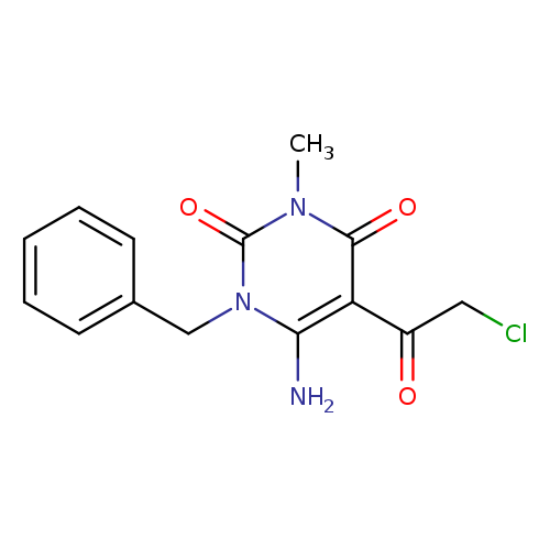 ClCC(=O)c1c(N)n(Cc2ccccc2)c(=O)n(c1=O)C