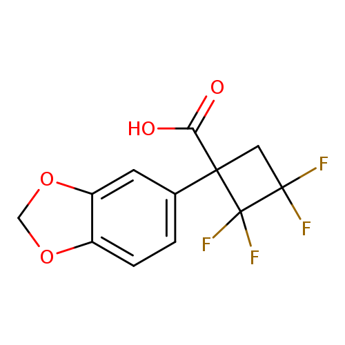 OC(=O)C1(CC(C1(F)F)(F)F)c1ccc2c(c1)OCO2