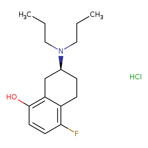 CCCN([C@H]1CCc2c(C1)c(O)ccc2F)CCC.Cl