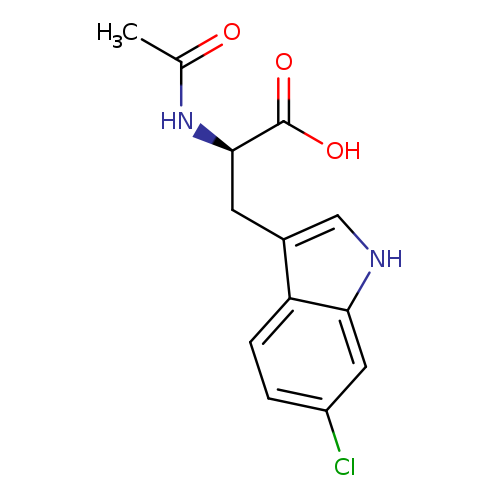 CC(=O)N[C@@H](C(=O)O)Cc1c[nH]c2c1ccc(c2)Cl