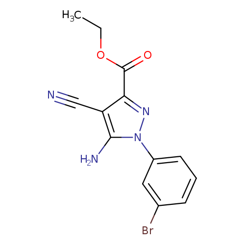 CCOC(=O)c1nn(c(c1C#N)N)c1cccc(c1)Br