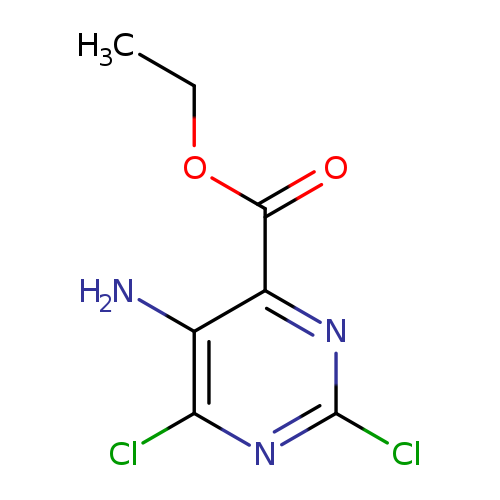 CCOC(=O)c1nc(Cl)nc(c1N)Cl