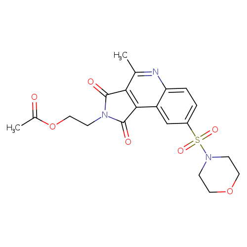 CC(=O)OCCN1C(=O)c2c(C1=O)c1cc(ccc1nc2C)S(=O)(=O)N1CCOCC1