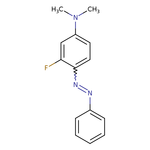 Fc1cc(ccc1N=Nc1ccccc1)N(C)C