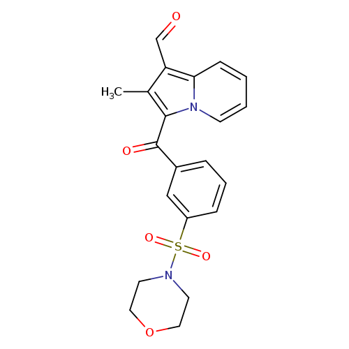 O=Cc1c2ccccn2c(c1C)C(=O)c1cccc(c1)S(=O)(=O)N1CCOCC1
