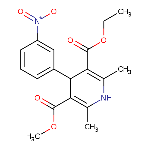 CCOC(=O)C1=C(C)NC(=C(C1c1cccc(c1)[N+](=O)[O-])C(=O)OC)C