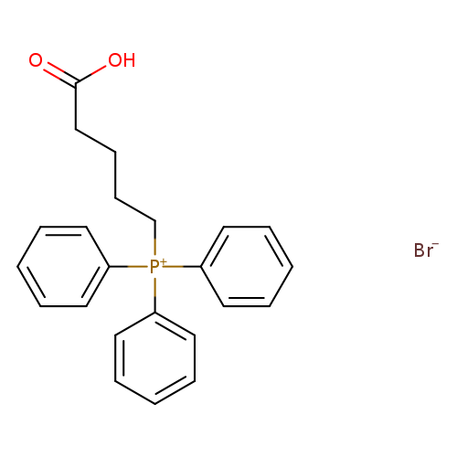 OC(=O)CCCC[P+](c1ccccc1)(c1ccccc1)c1ccccc1.[Br-]