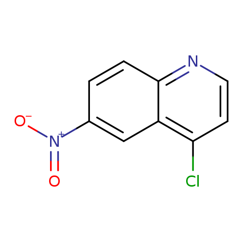 [O-][N+](=O)c1ccc2c(c1)c(Cl)ccn2