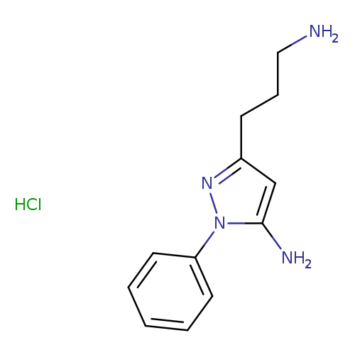 NCCCc1nn(c(c1)N)c1ccccc1.Cl