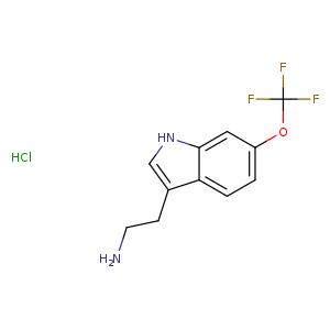 NCCc1c[nH]c2c1ccc(c2)OC(F)(F)F.Cl