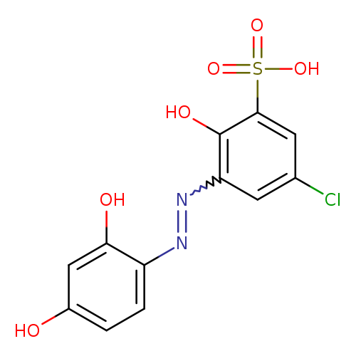 Oc1ccc(c(c1)O)N=Nc1cc(Cl)cc(c1O)S(=O)(=O)O