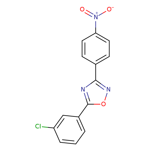 Clc1cccc(c1)c1onc(n1)c1ccc(cc1)[N+](=O)[O-]