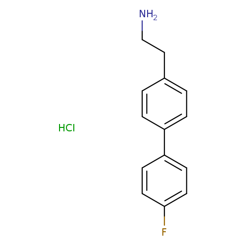NCCc1ccc(cc1)c1ccc(cc1)F.Cl