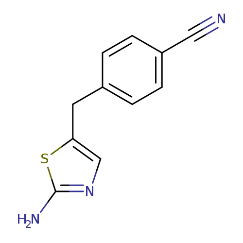 N#Cc1ccc(cc1)Cc1cnc(s1)N