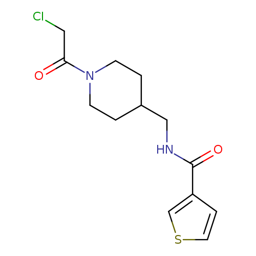 ClCC(=O)N1CCC(CC1)CNC(=O)c1cscc1