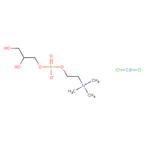 OCC(COP(=O)(OCC[N+](C)(C)C)[O-])O.Cl[Cd]Cl