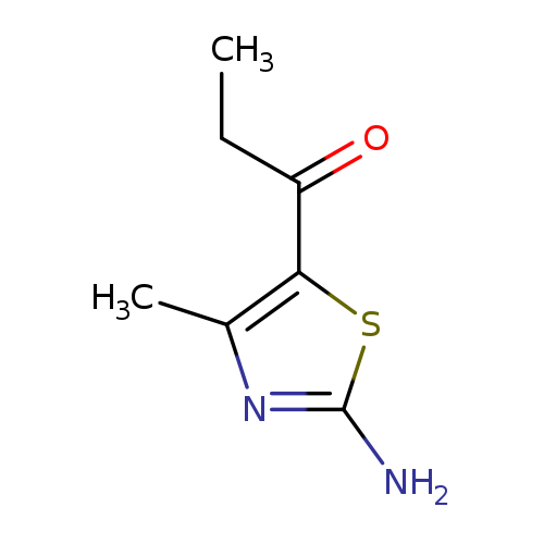 Cc1nc(sc1C(=O)CC)N