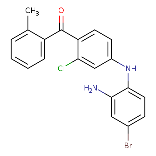 Brc1ccc(c(c1)N)Nc1ccc(c(c1)Cl)C(=O)c1ccccc1C