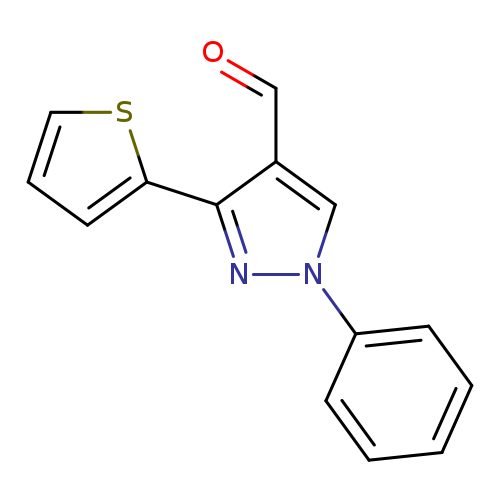 O=Cc1cn(nc1c1cccs1)c1ccccc1