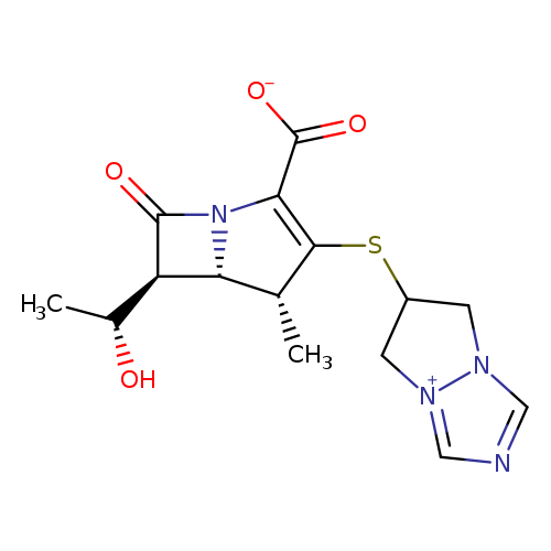 C[C@H]([C@H]1C(=O)N2[C@@H]1[C@@H](C)C(=C2C(=O)[O-])SC1C[n+]2n(C1)cnc2)O