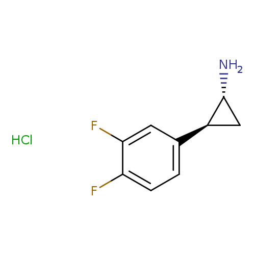 N[C@@H]1C[C@H]1c1ccc(c(c1)F)F.Cl