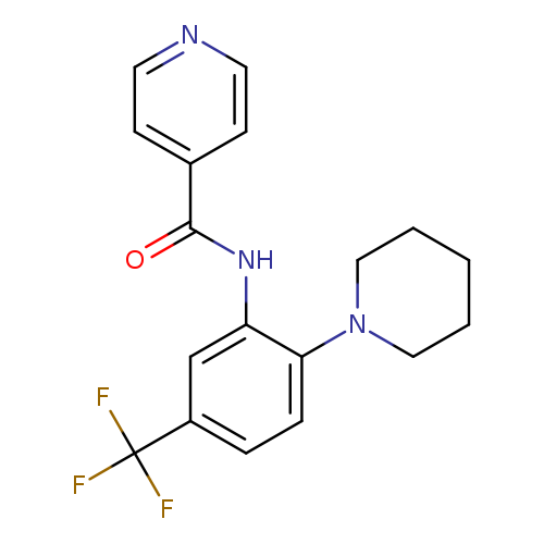 O=C(c1ccncc1)Nc1cc(ccc1N1CCCCC1)C(F)(F)F