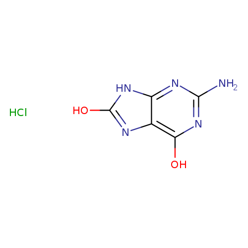 Nc1nc(O)c2c(n1)[nH]c(n2)O.Cl