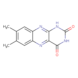 Cc1cc2nc3c(nc2cc1C)[nH]c(=O)[nH]c3=O