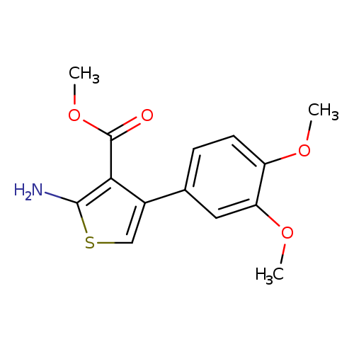 COC(=O)c1c(N)scc1c1ccc(c(c1)OC)OC
