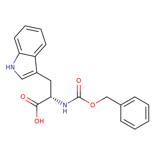 O=C(N[C@H](C(=O)O)Cc1c[nH]c2c1cccc2)OCc1ccccc1	C19H18N2O4