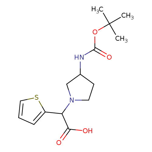 O=C(OC(C)(C)C)NC1CCN(C1)C(c1cccs1)C(=O)O