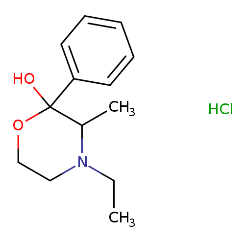 CCN1CCOC(C1C)(O)c1ccccc1.Cl